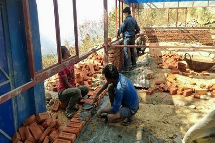 School Building Work on Progress in Thansing Ward No 5, Nuwakot